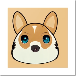 A cute corgi's face Posters and Art